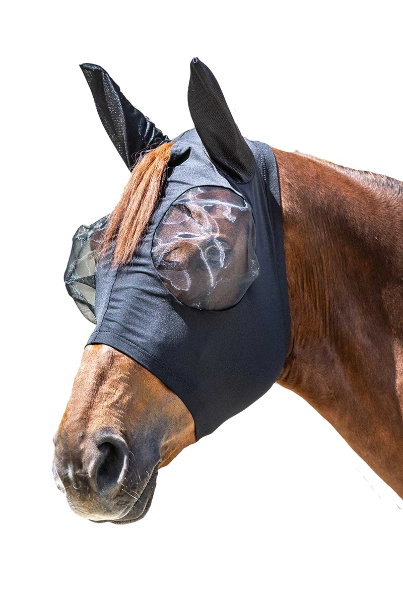 Puck Fliegenmaske mit Reißverschluss und UV-Schutz Black V