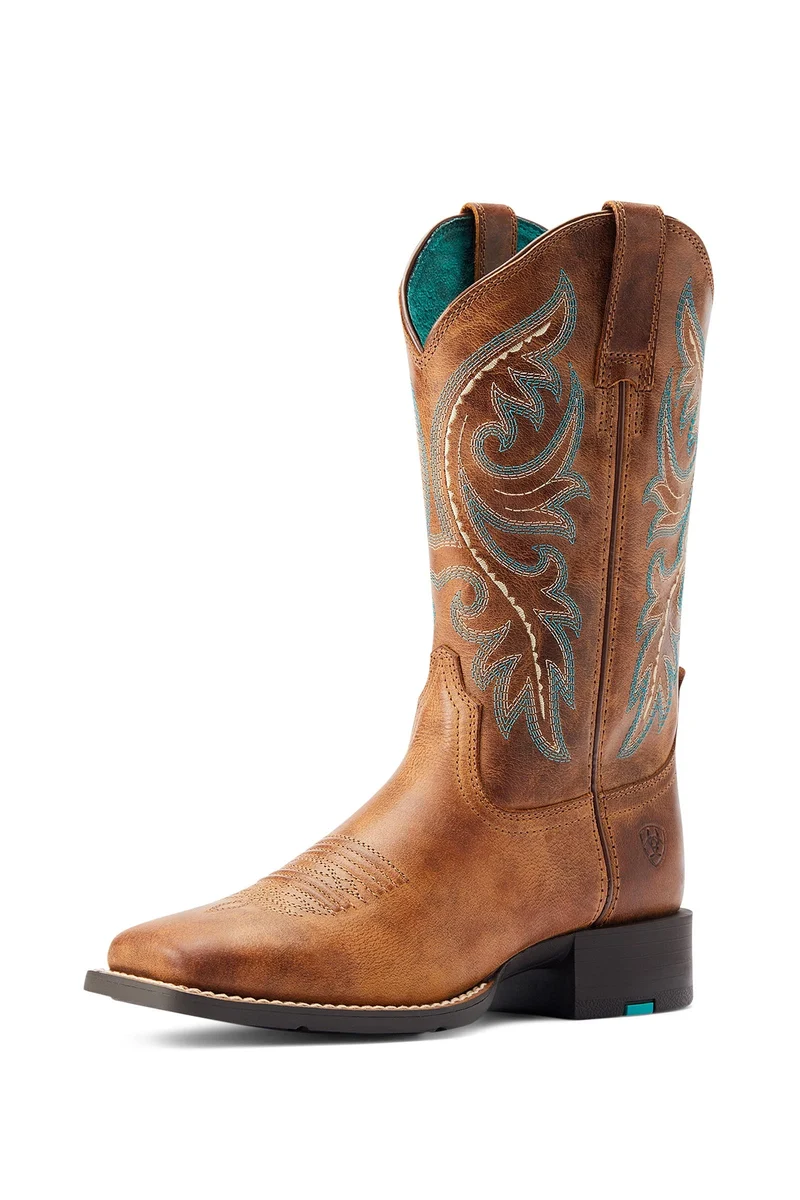Round Up Back Zip Damen Westernstiefel mit Reißverschluss hinten Dsert Sand 41