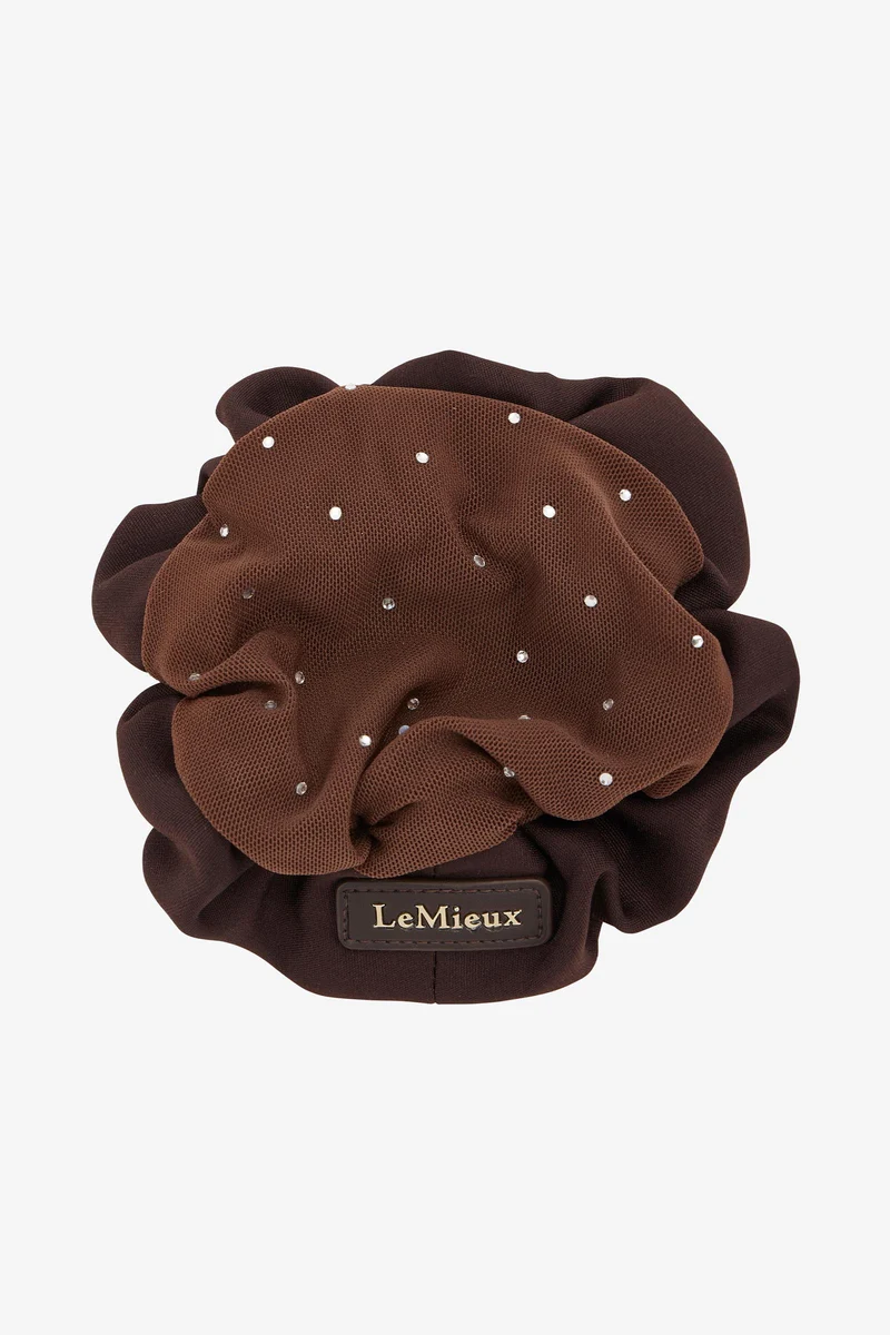 Haargummi mit Kristallen und Haarnetz Brown/Brown Einheitsgröße