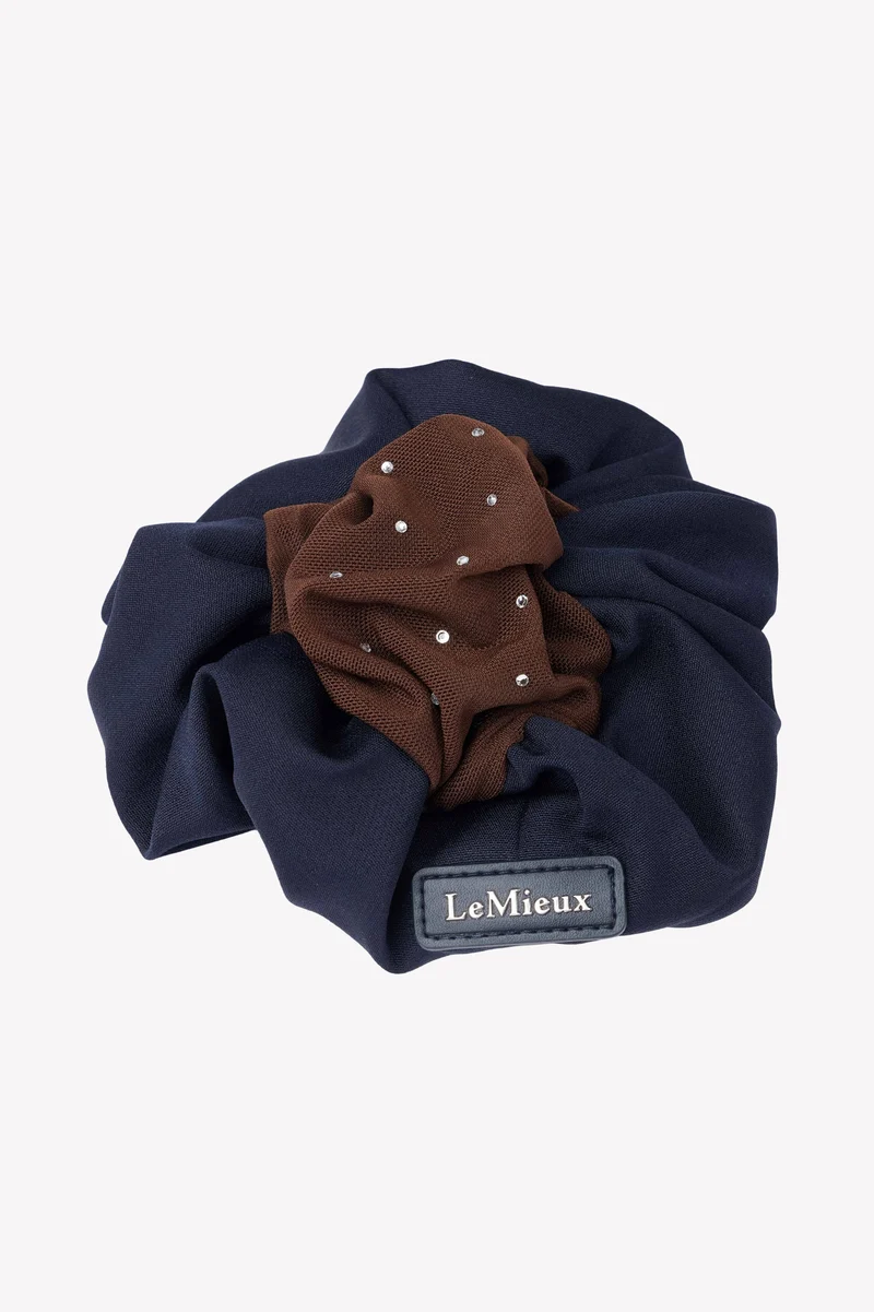Haargummi mit Kristallen und Haarnetz Navy/Brown Einheitsgröße