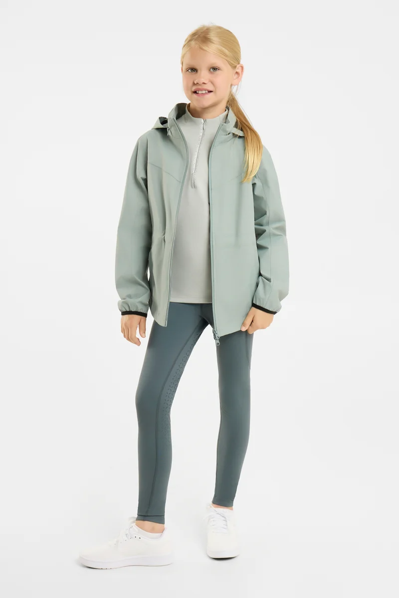 Young Rider Fiora wasserdichte Jacke mit verstaubarer Kapuze Green milieu 122-128