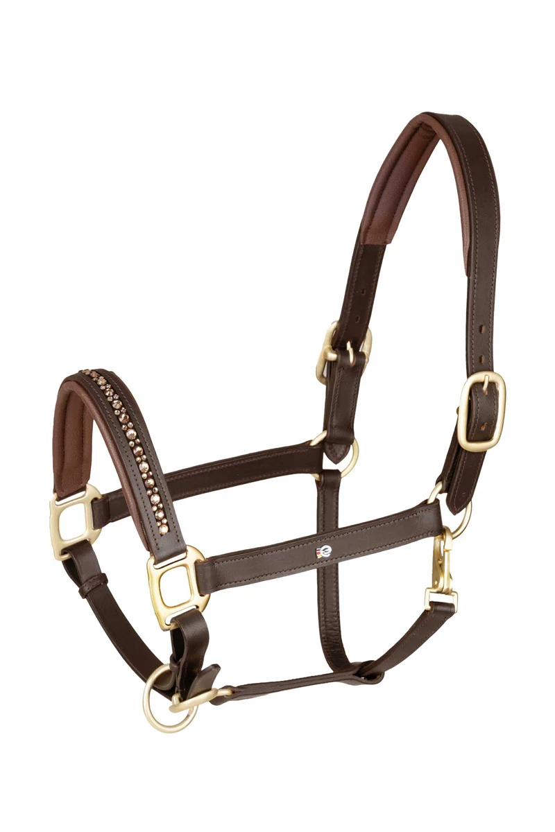 X-Line Crystal Lederhalfter Brown/Gold V