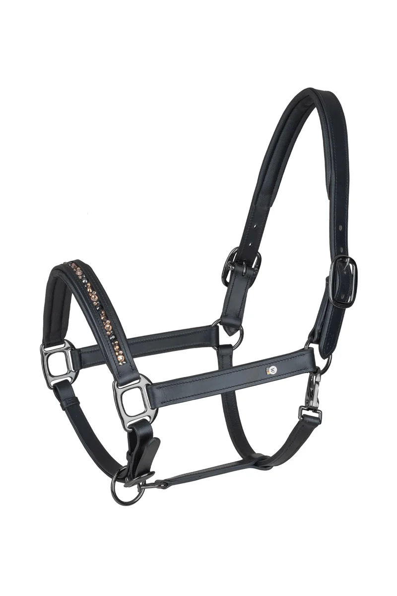 X-Line Crystal Lederhalfter Black/Grey P