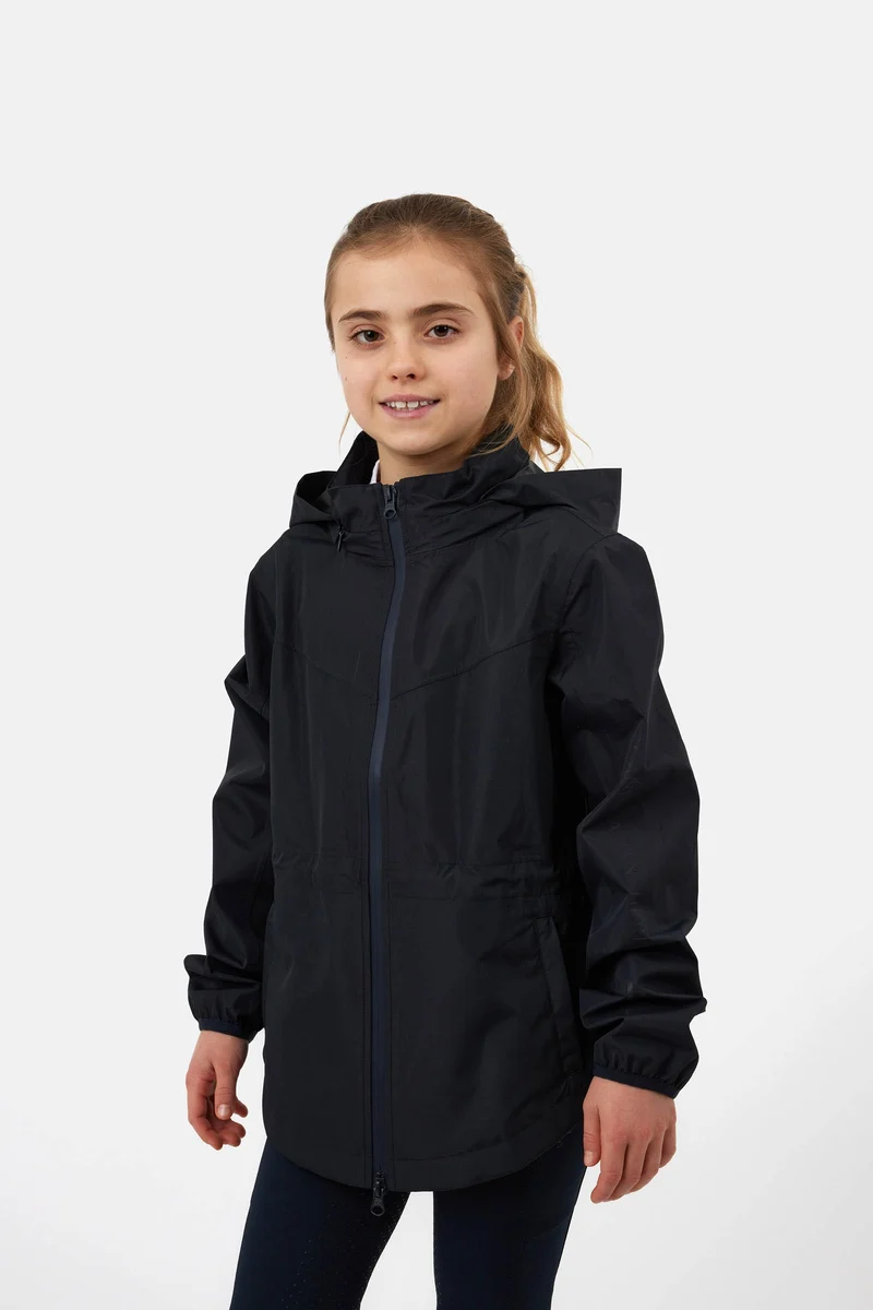 Young Rider Fiora wasserdichte Jacke mit verstaubarer Kapuze Dark Navy 146-152