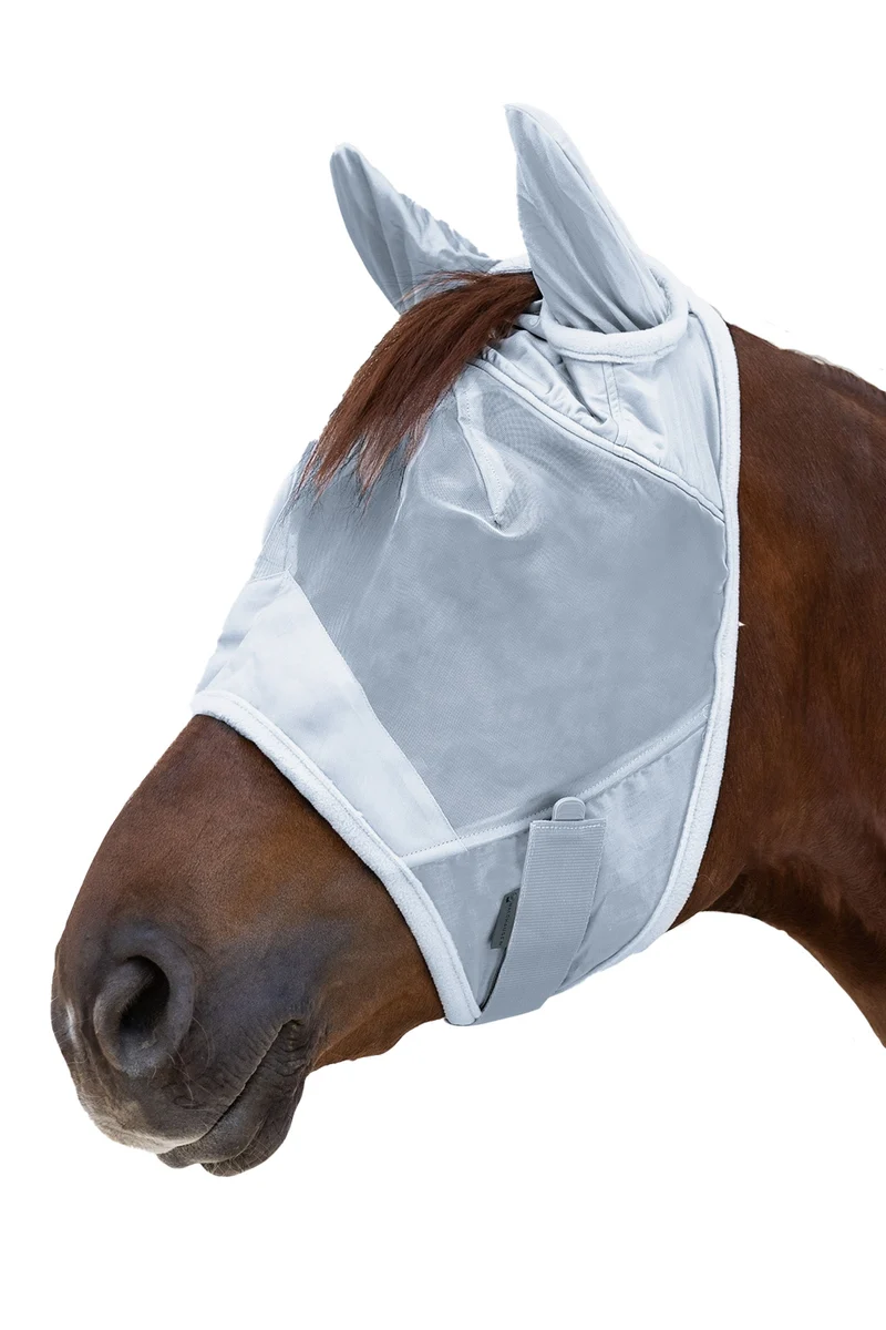 Premium Fliegenmaske mit Ohren Silver Grey SHP