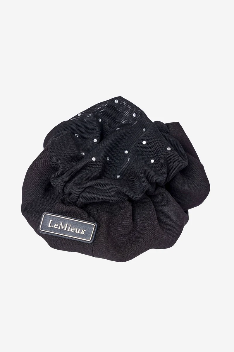 Haargummi mit Kristallen und Haarnetz Black/Black Einheitsgröße