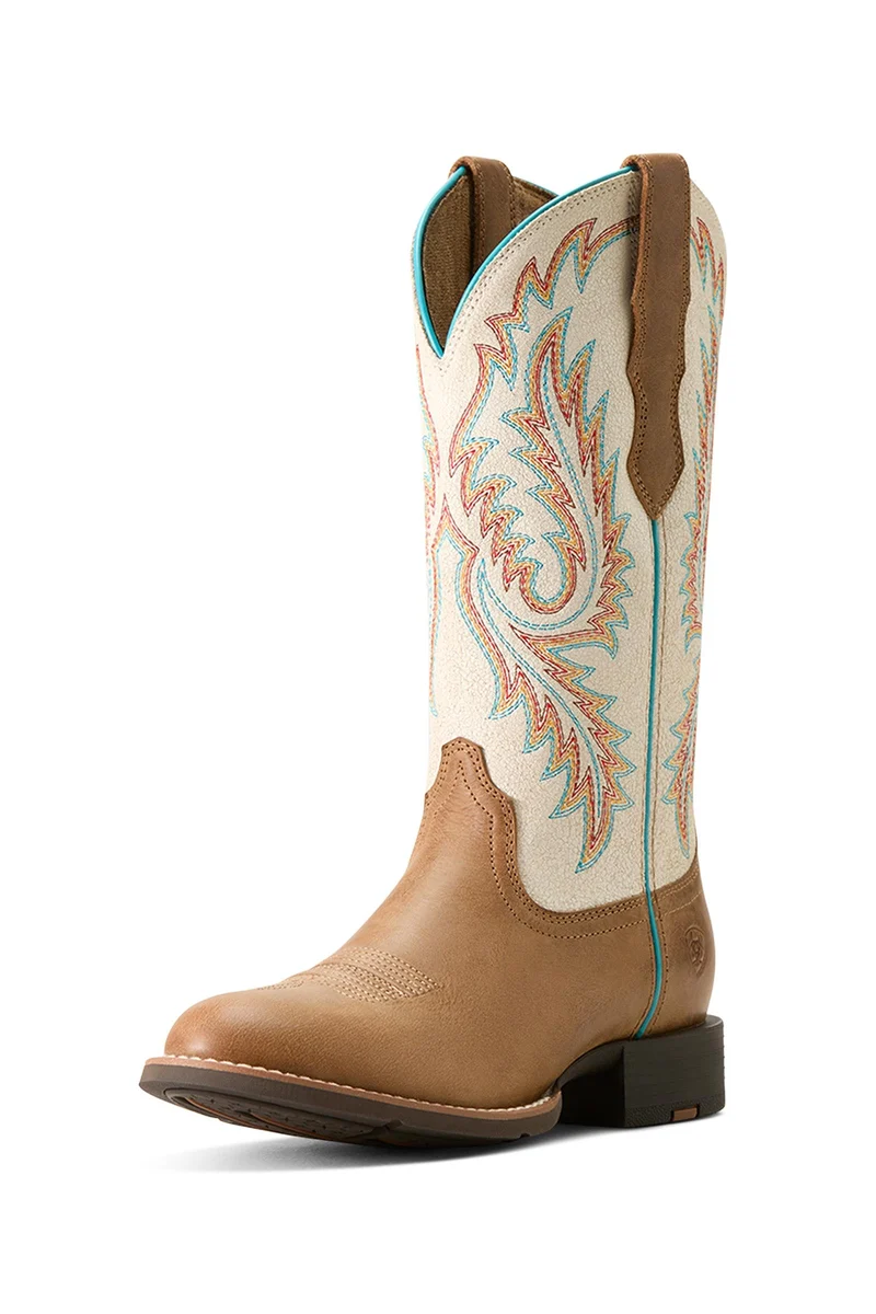 Round Up StretchFit Damen Westernstiefel Sandstorm/Distressed Ivory 38