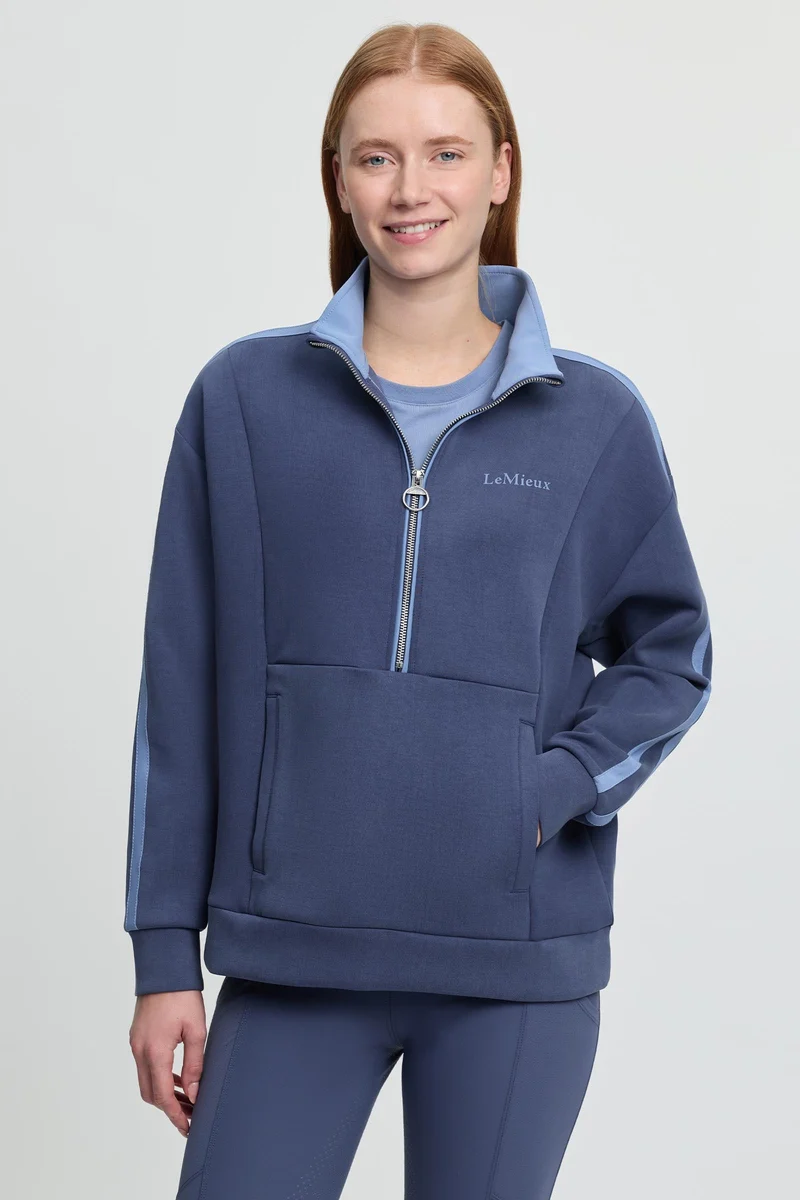Connie Damen Sweatshirt mit Halbzip Navy 42