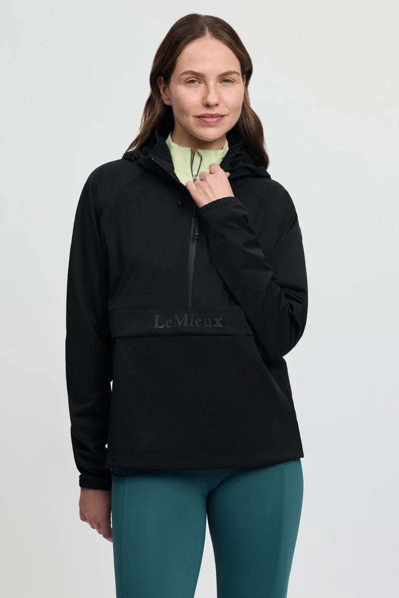 Perri Damen Halbzip Regenjacke Black XXL