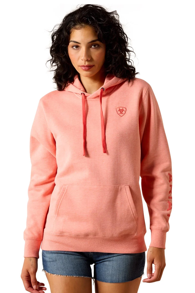 Logo 2.0 Damen Kapuzenpullover Peach Amber Heather L