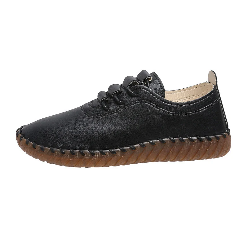 Damen Leichter Schnürschuh mit handgenähter Ziernaht und profilierter Gummisohle Drune