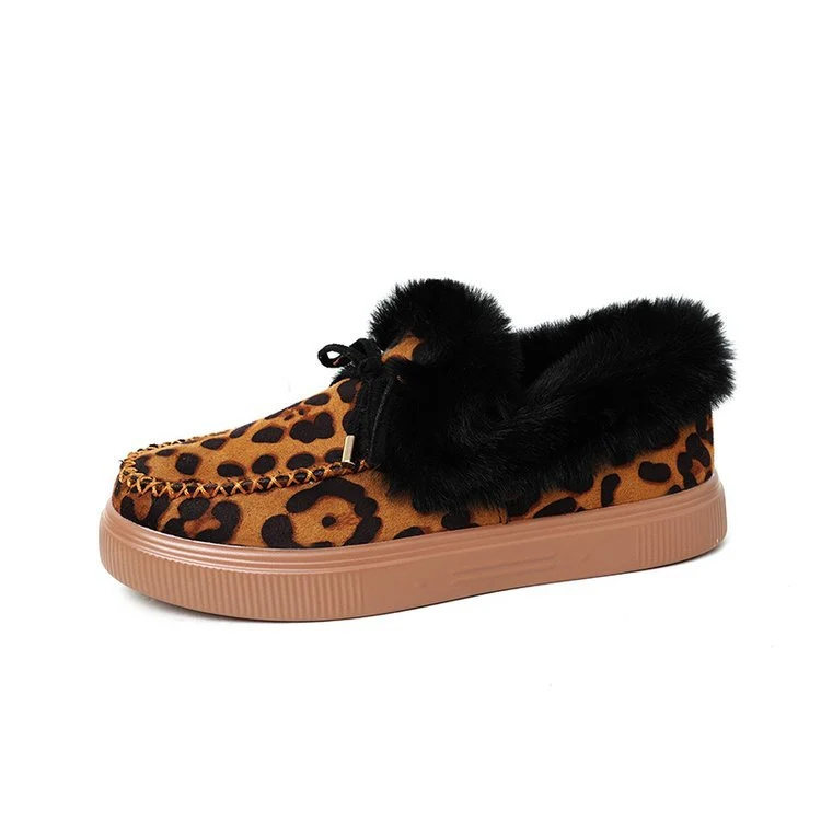 Damen Kuschel‑Mokassin‑Slipper mit hochfloriger Fellmanschette, dekorativer Steppnaht und leichtem Plateau‑Sohlenprofil Drune
