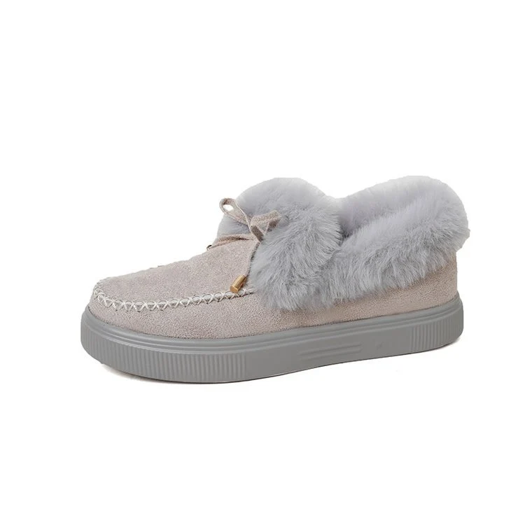 Damen Kuschel‑Mokassin‑Slipper mit hochfloriger Fellmanschette, dekorativer Steppnaht und leichtem Plateau‑Sohlenprofil Drune