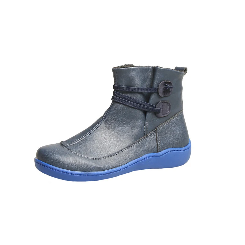 Damen Gefütterte Komfort-Ankleboots mit elastischer Schnürung und gedämpfter Gummisohle Drune