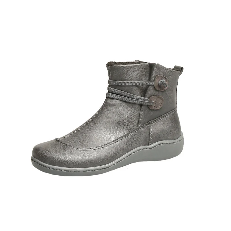 Damen Gefütterte Komfort-Ankleboots mit elastischer Schnürung und gedämpfter Gummisohle Drune
