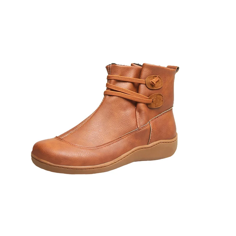Damen Gefütterte Komfort-Ankleboots mit elastischer Schnürung und gedämpfter Gummisohle Drune