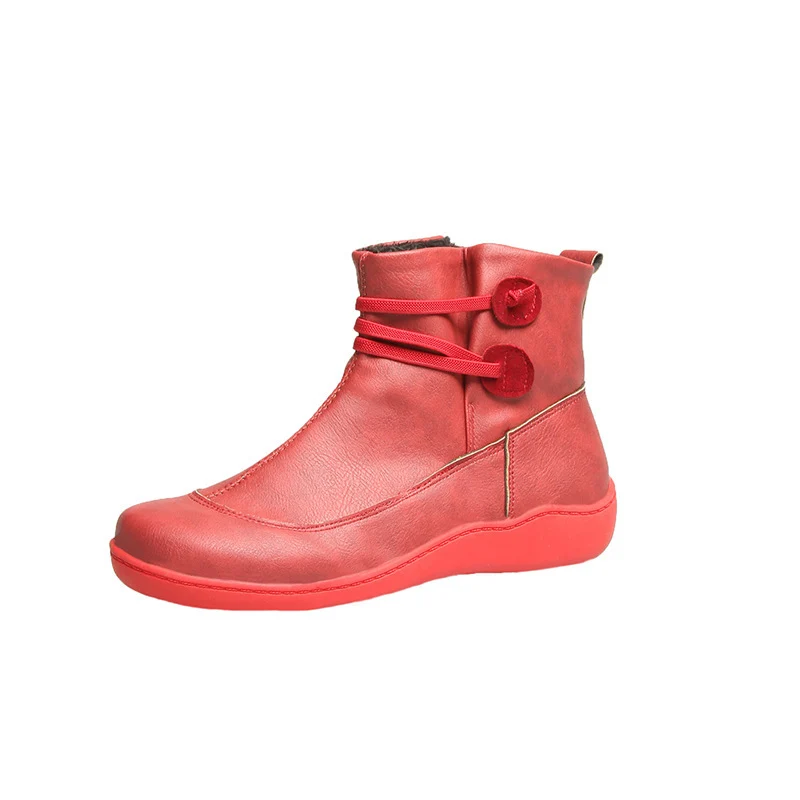 Damen Gefütterte Komfort-Ankleboots mit elastischer Schnürung und gedämpfter Gummisohle Drune