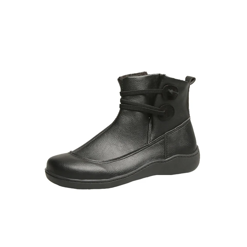Damen Gefütterte Komfort-Ankleboots mit elastischer Schnürung und gedämpfter Gummisohle Drune