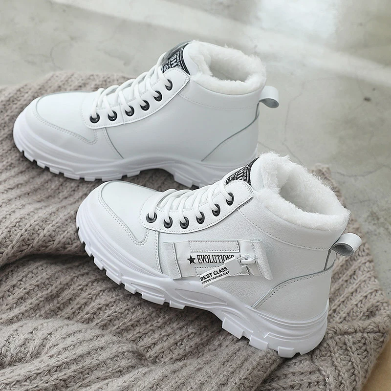 Damen Gefütterte High‑Top Winterboots mit Teddyfutter, robuster Lug‑Sohle und Schnürung Drune