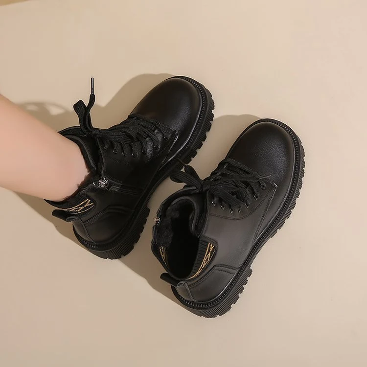 Damen Gefütterte Chunky-Lug-Ankleboots mit Schnürung und profilierter Gummisohle Drune