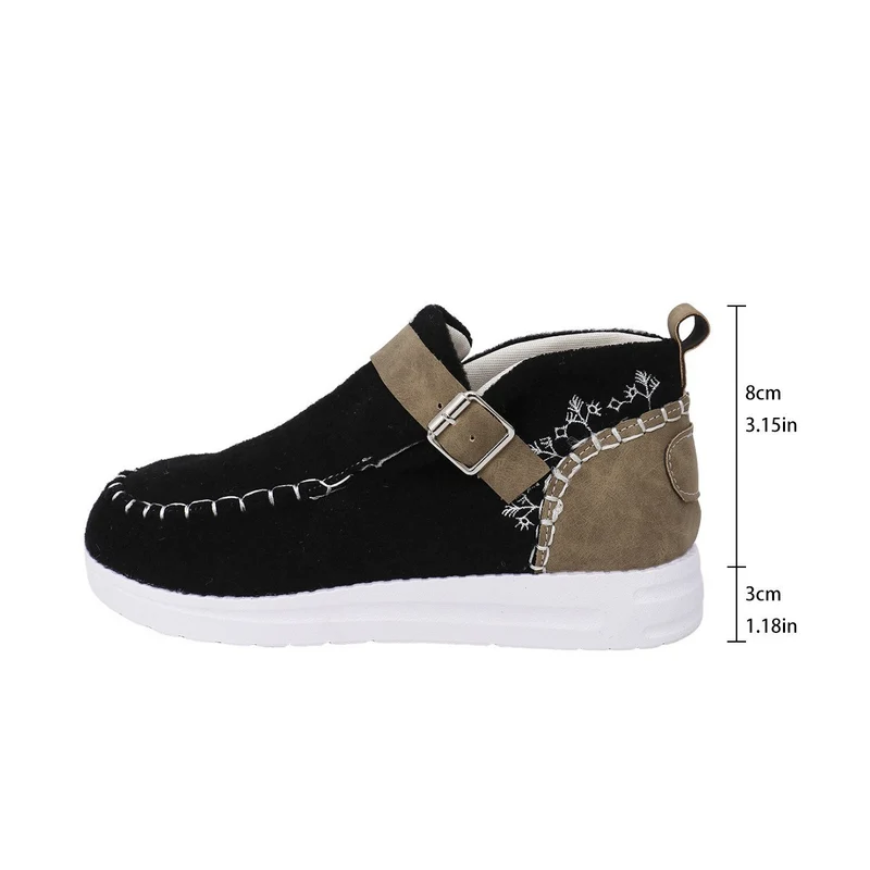 Damen Gefilzte Mokassin‑Sneaker mit Ziernaht, verstellbarem Riemen und dämpfender Plateausohle Drune