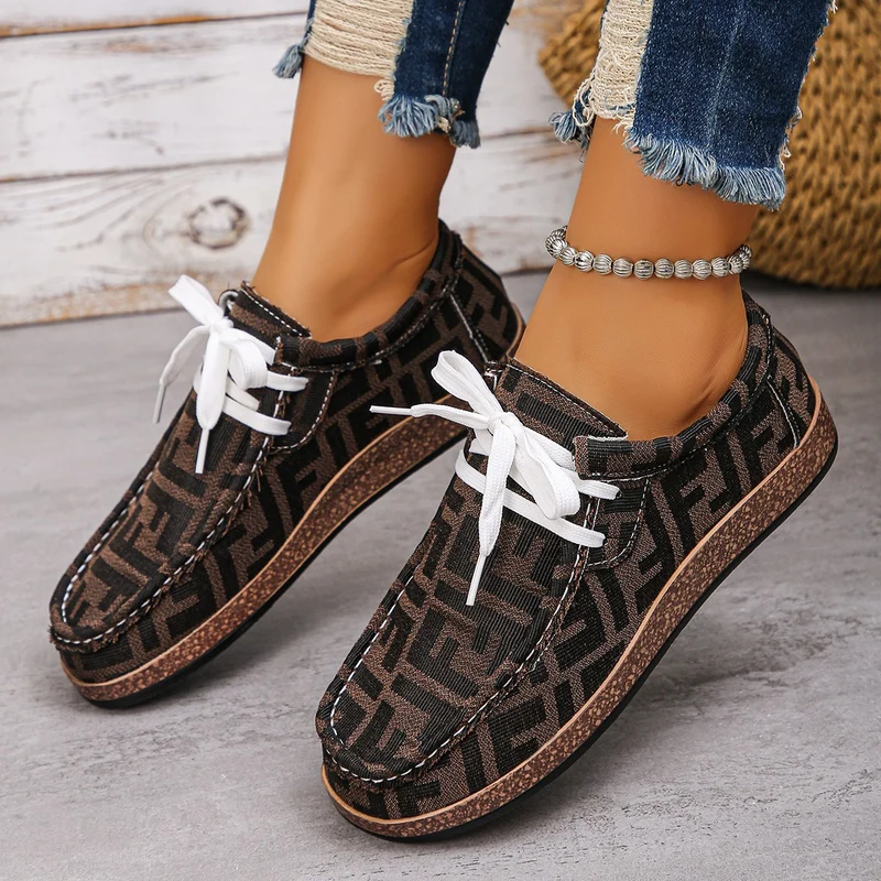Damen Ethno‑Mokassin‑Sneaker mit bunter Stickerei und Kork‑Optik Drune