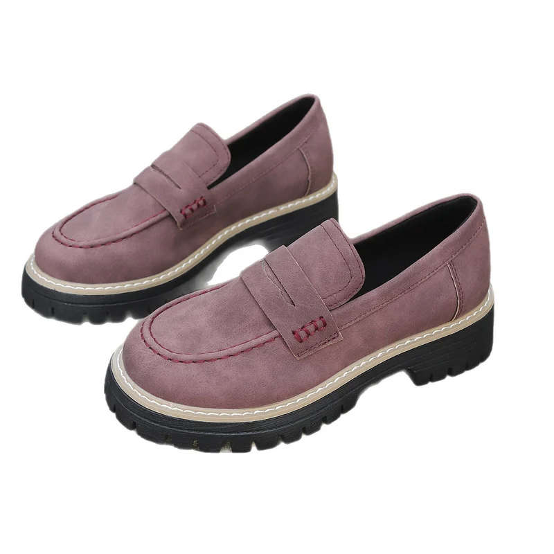 Damen Chunky-Lug-Loafer mit Penny-Riemen und profilierter Gummisohle Drune