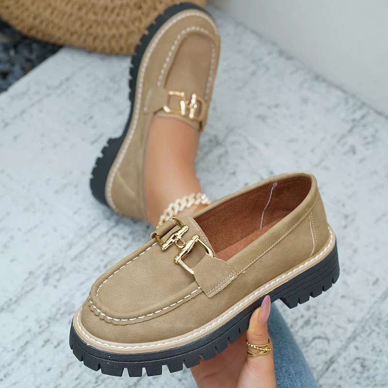 Damen Chunky‑Loafer mit profilierter Lug‑Sohle und Ziergebiss Drune