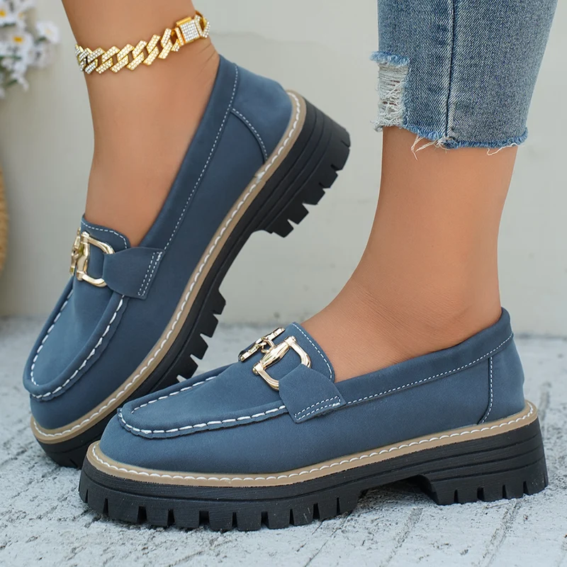 Damen Chunky‑Loafer mit profilierter Lug‑Sohle und Ziergebiss Drune
