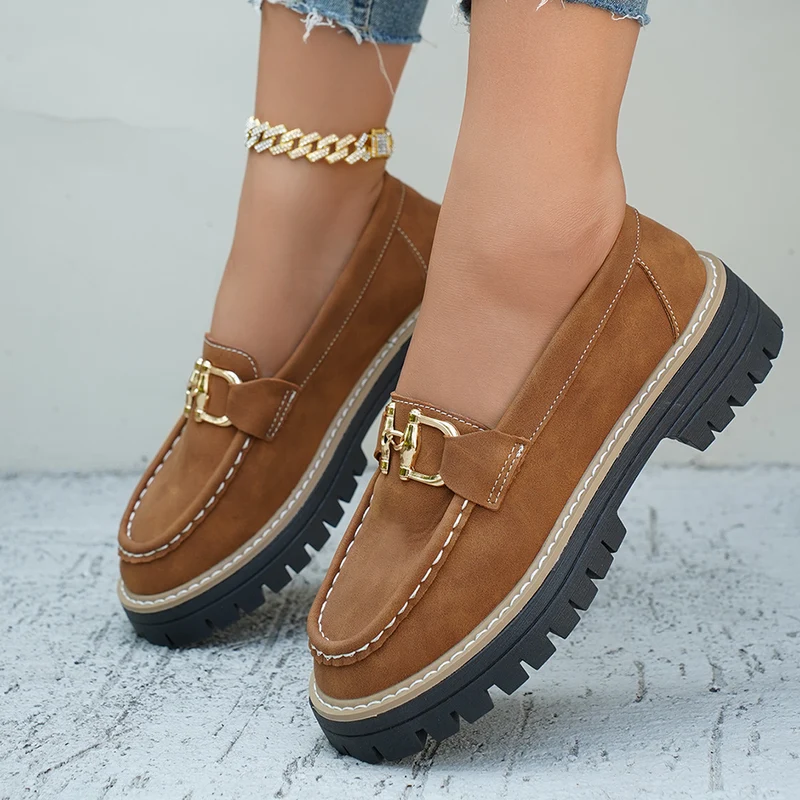 Damen Chunky‑Loafer mit profilierter Lug‑Sohle und Ziergebiss Drune