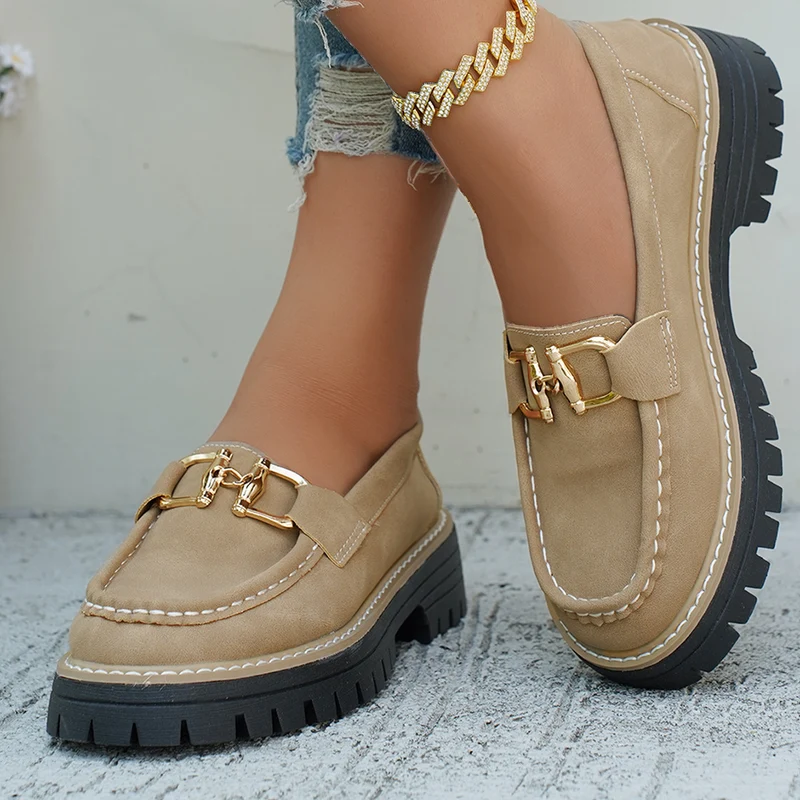 Damen Chunky‑Loafer mit profilierter Lug‑Sohle und Ziergebiss Drune