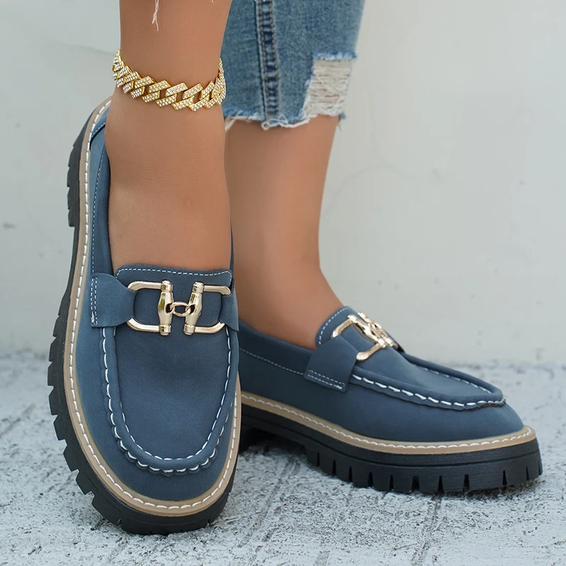 Damen Chunky‑Loafer mit profilierter Lug‑Sohle und Ziergebiss Drune