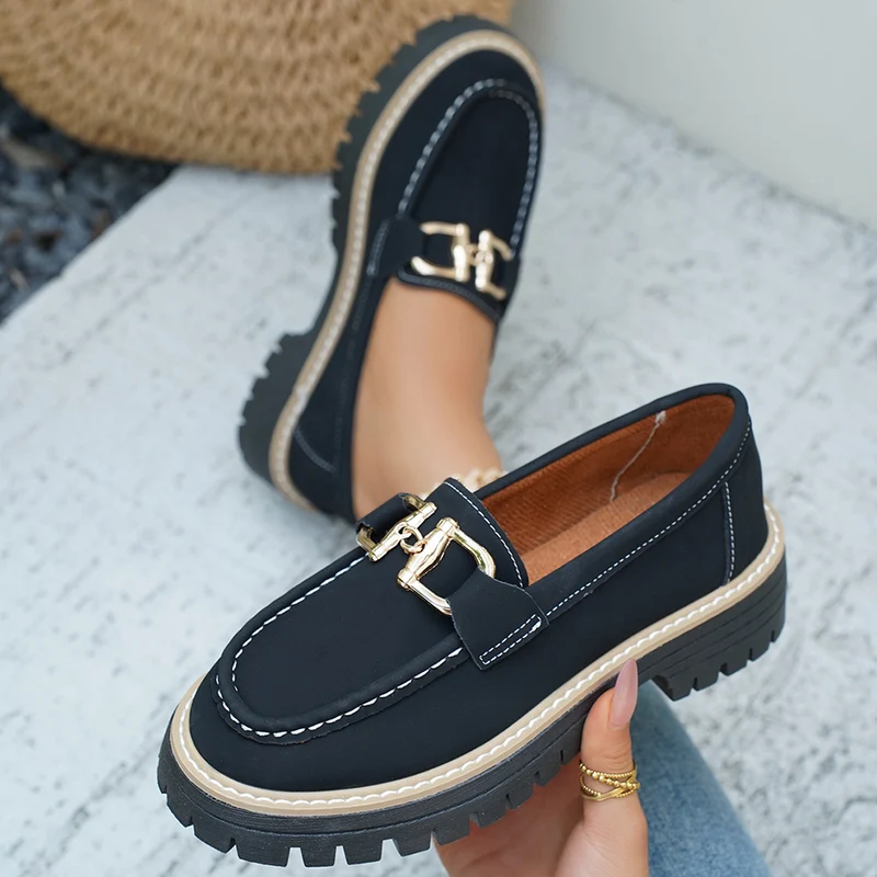 Damen Chunky‑Loafer mit profilierter Lug‑Sohle und Ziergebiss Drune