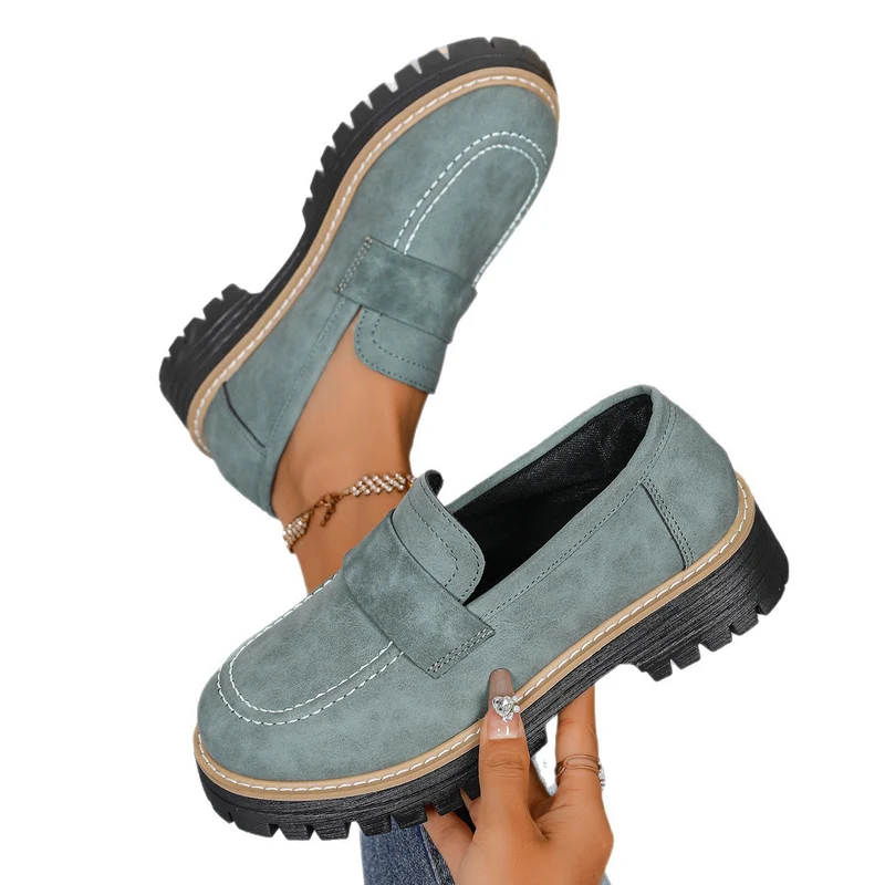 Damen Chunky Loafer mit profilierter Lug-Sohle und Velours‑Optik Drune