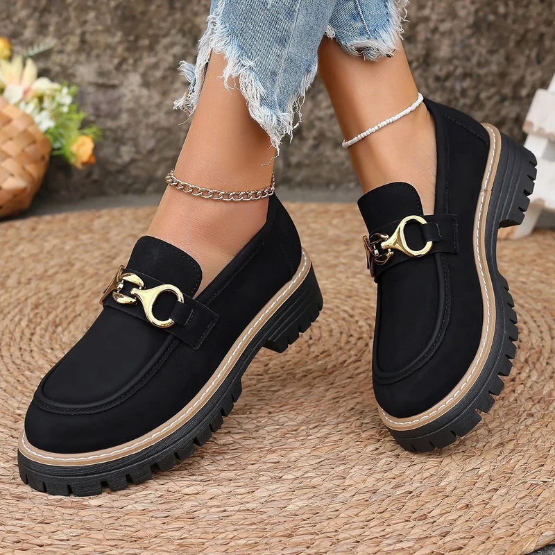 Damen Chunky Loafer mit Metall-Horsebit und profilierter Lug-Sohle Drune