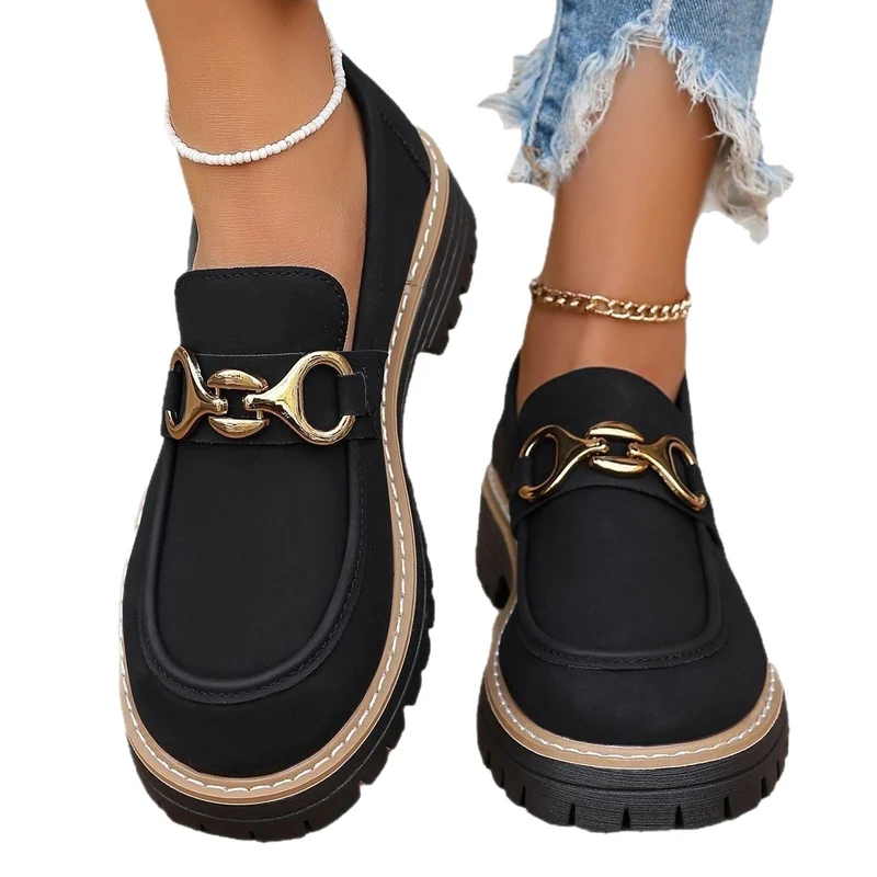Damen Chunky Loafer mit Metall-Horsebit und profilierter Lug-Sohle Drune