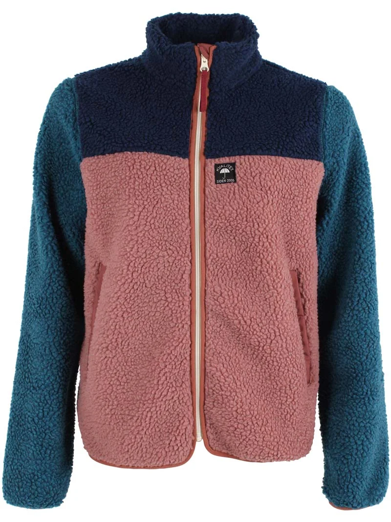 Danebirk Fleece Zip-Up Dk Navy/Dk Slate/Rose Beige/Dk Brick