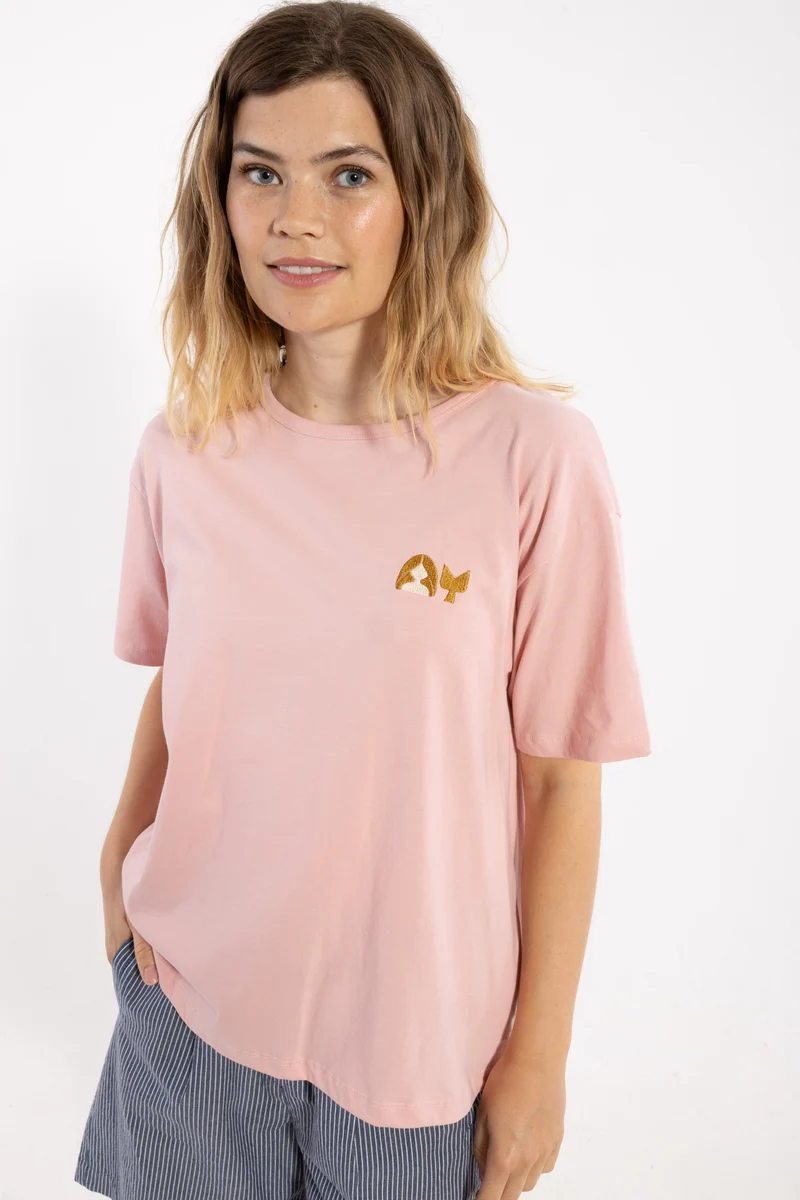 Danebasic Boxy Tee Soft Rose HAVFRUE