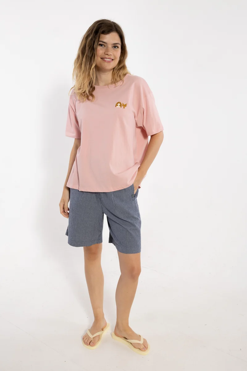 Danebasic Boxy Tee Soft Rose HAVFRUE