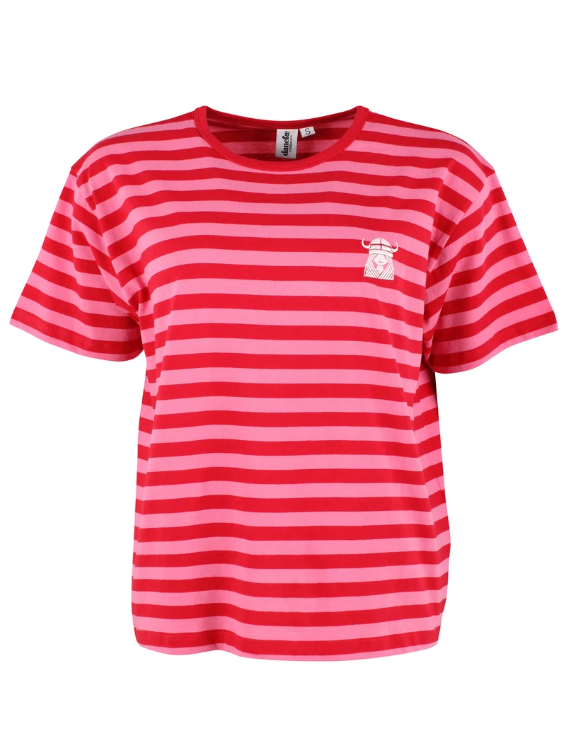 Danebasic Boxy Stripe Tee Dark Red/Soft Cherry FREJA