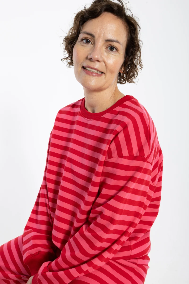 ESS - Danepit Sweatshirt Spicy Pink/Dark Red