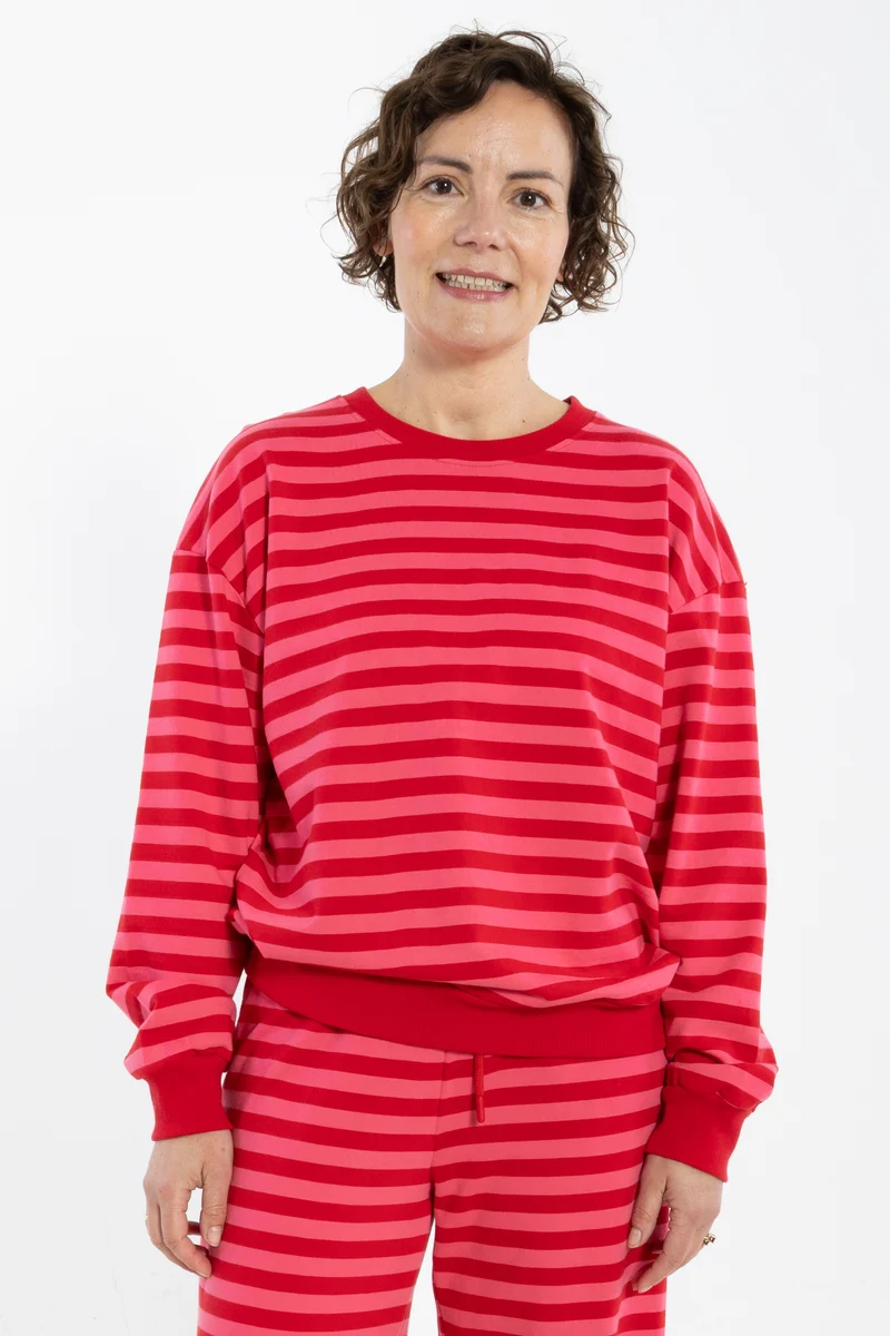 ESS - Danepit Sweatshirt Spicy Pink/Dark Red