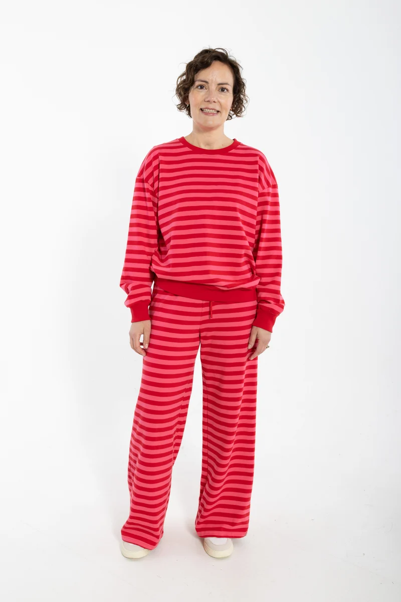 ESS - Danepit Sweatshirt Spicy Pink/Dark Red