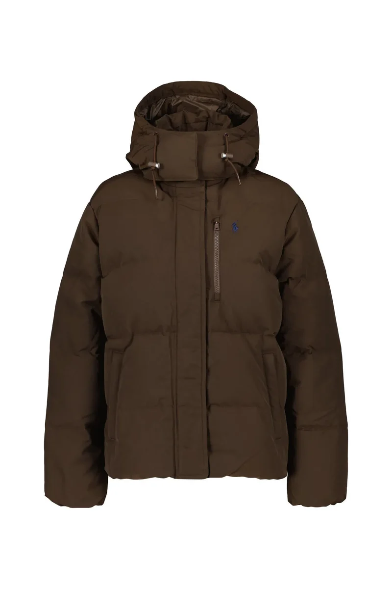 Daunen-Pufferjacke mit Kapuze