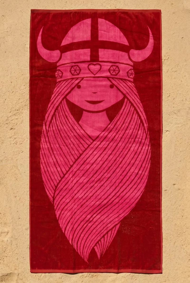 Danebademester Towel Dark Rust/Bright Pink FREJA