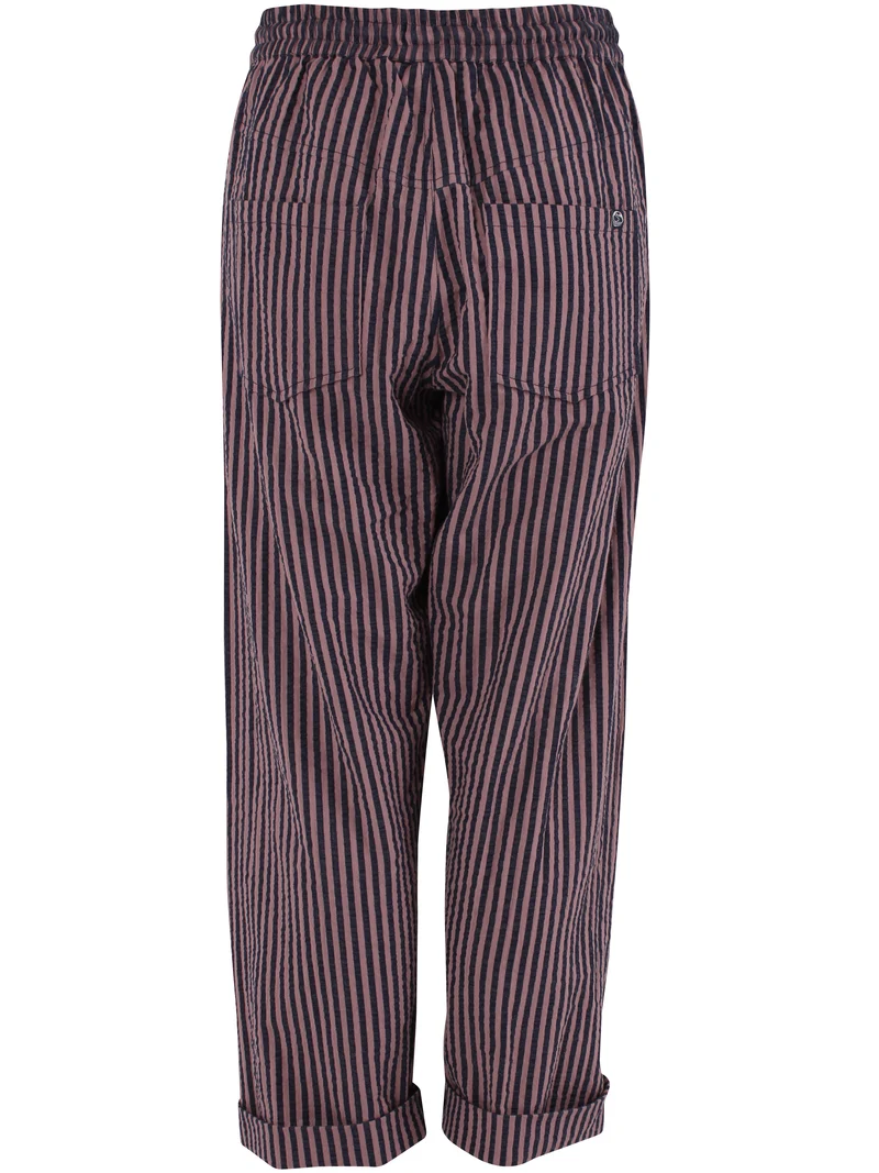 Danefunt Seersucker Pants Mauve/Dark Navy