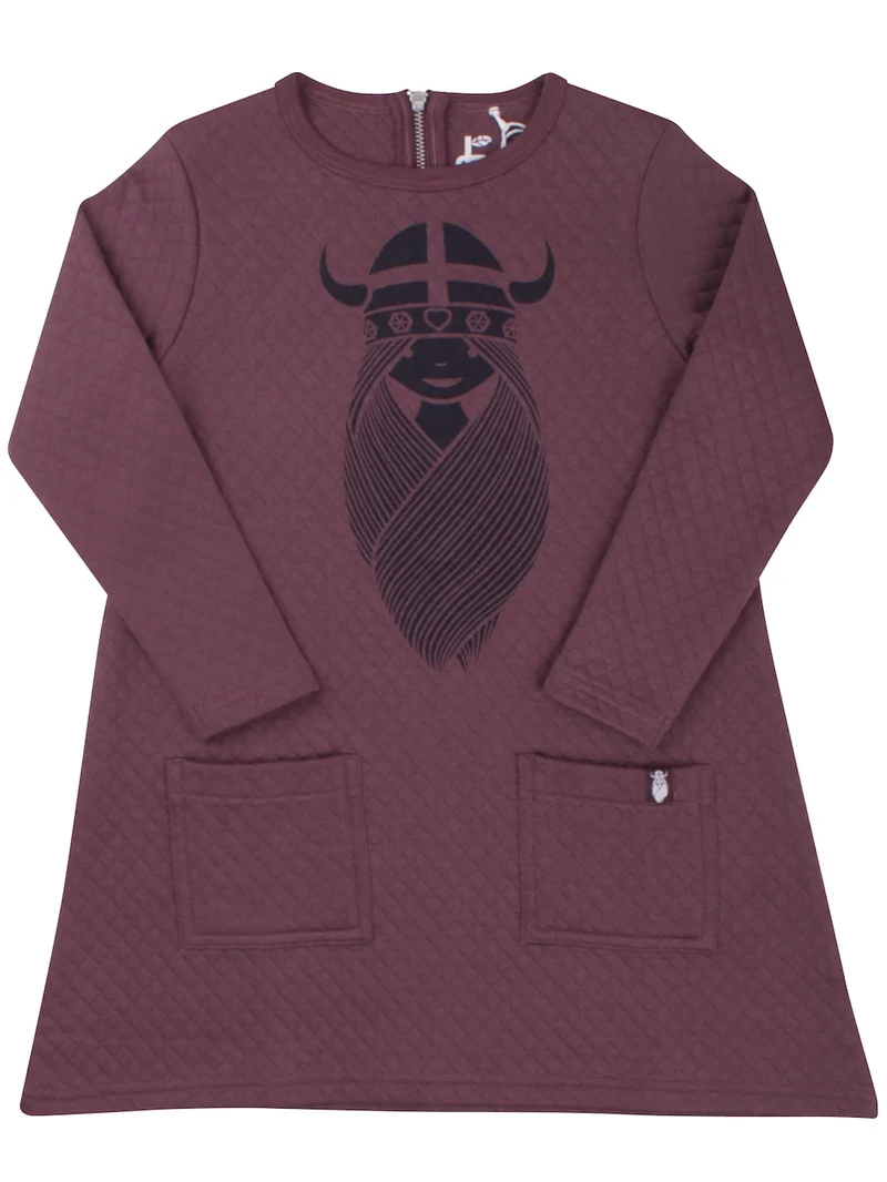 ORGANIC - Danespelt Dress Grey Plum FREJA
