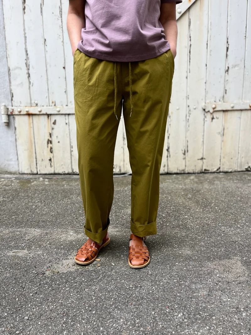 Danefunt Smooth Poplin Pants Olive