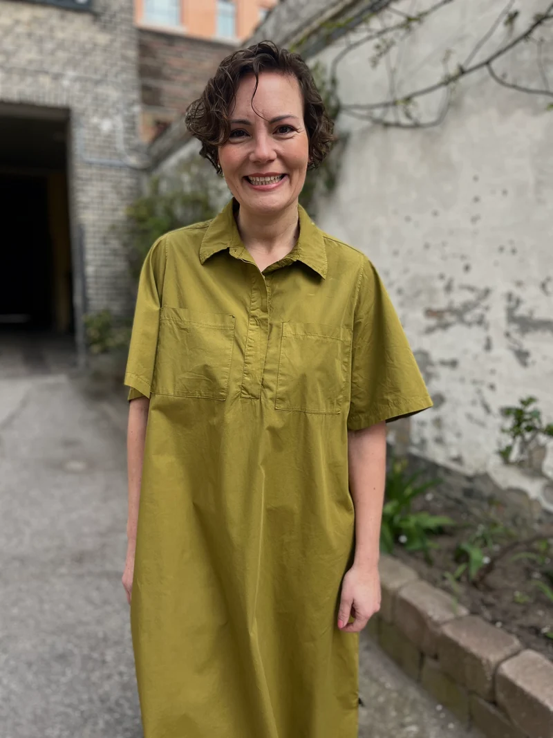 Danefolk Smooth Poplin SS Dress Olive
