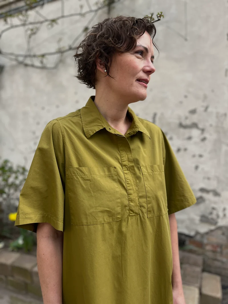Danefolk Smooth Poplin SS Dress Olive